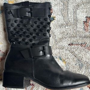 Michael Kors Bryan boots black leathered studded women’s size 5.5